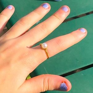 Pearl gold ring